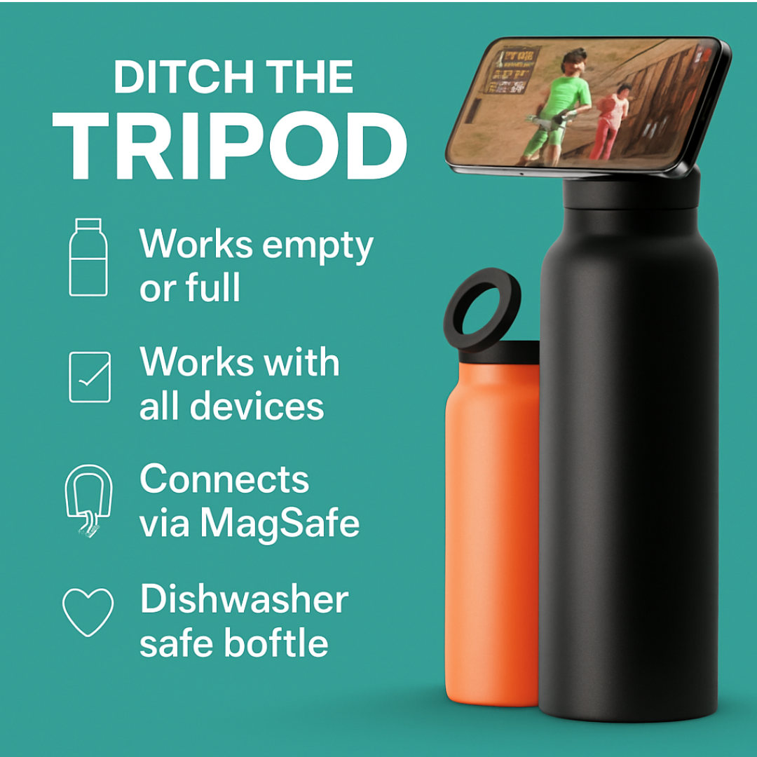 Water Bottle with MagSafe Phone Holder