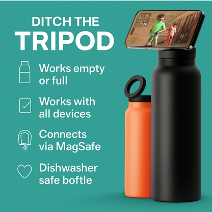 Water Bottle with MagSafe Phone Holder